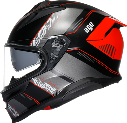 AGV K7 racing helmet in matte black and red with aerodynamic design and Pinlock MaxVision visor, medium size.
