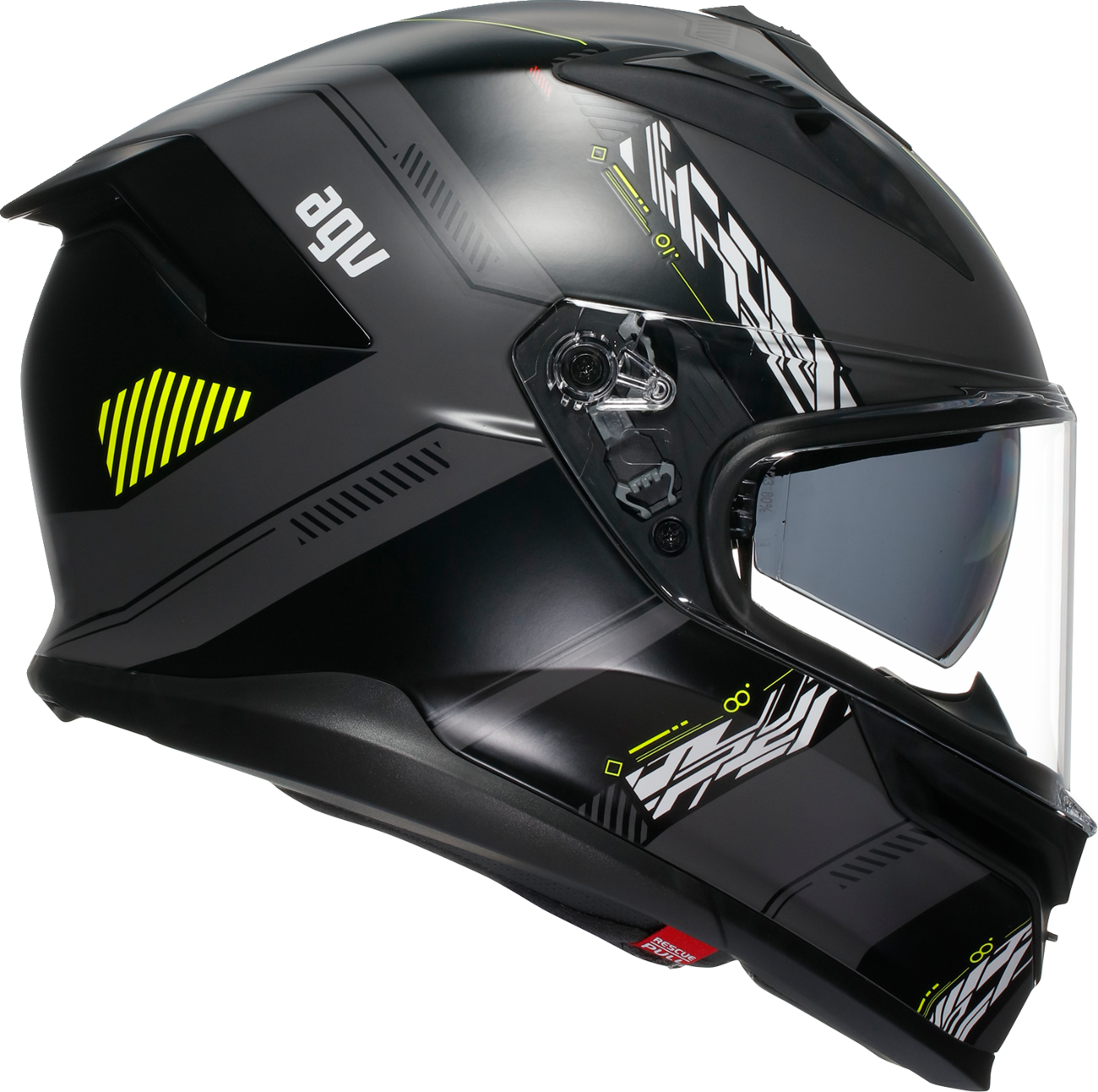 AGV K7 helmet in matte gray and yellow fluo, 2XL size, featuring aerodynamic design and advanced safety features.