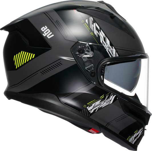 AGV K7 helmet in matte gray and yellow fluo, 2XL size, featuring aerodynamic design and advanced safety features.