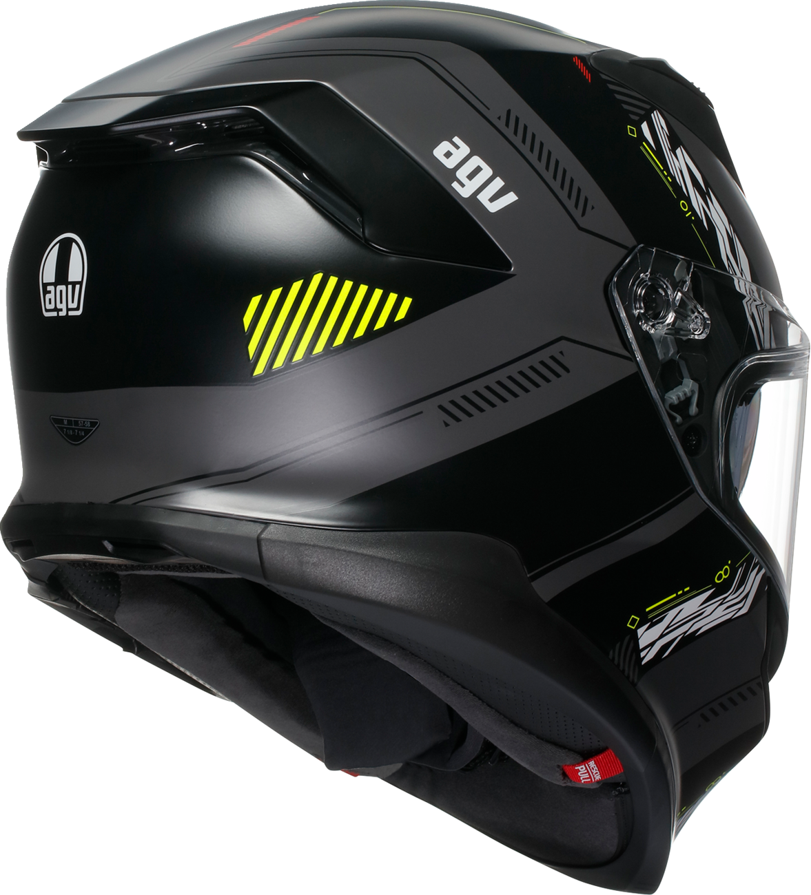 AGV K7 helmet in matte gray and yellow fluo, 2XL size, featuring aerodynamic design and advanced safety features.