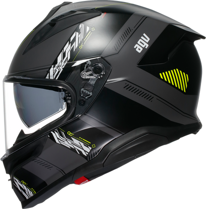 AGV K7 helmet in Kyber matte gray and yellow fluo, 2XL size, featuring aerodynamic design and advanced safety features.