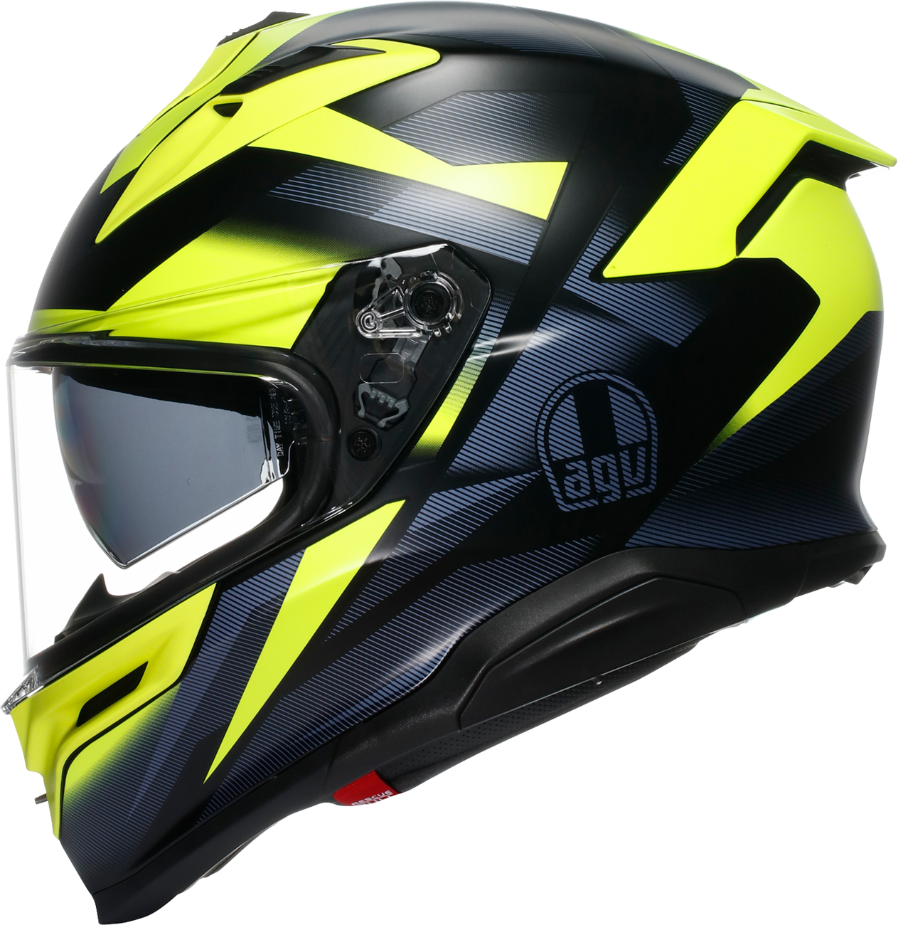 AGV K7 helmet in matte black and yellow fluo, small size, showcasing sleek aerodynamic design and vibrant color finish.