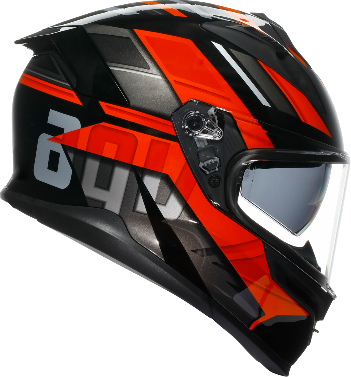 Black and red AGV K7 Taurax motorcycle helmet with aerodynamic design, Pinlock MaxVision visor, and ventilation system, small size.
