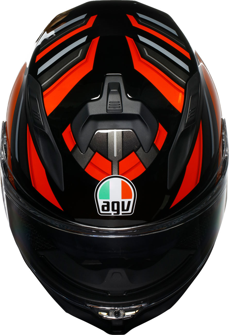 AGV K7 Taurax motorcycle helmet in black and red, XL size with aerodynamic design and Pinlock MaxVision visor