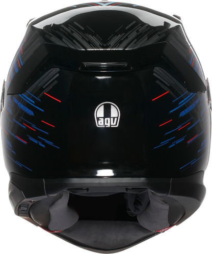 AGV K7 Genisys motorcycle helmet in black, blue, and gray with advanced ventilation and aerodynamic design, size 2XL