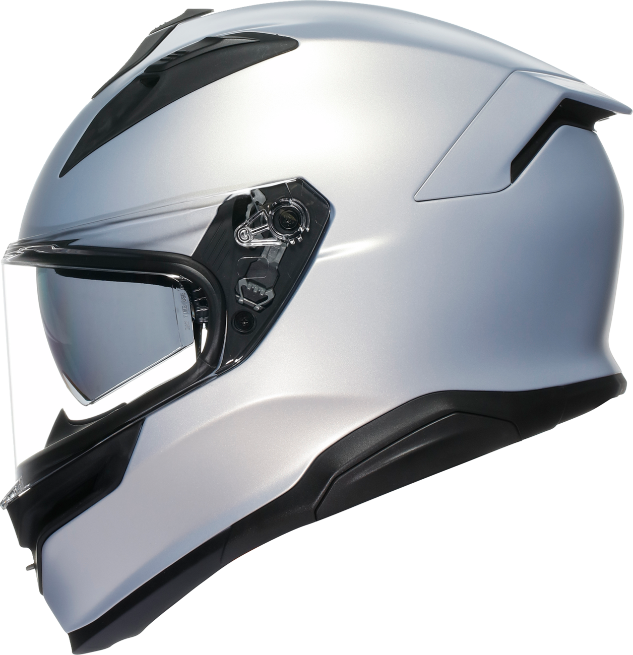 AGV K7 Mono Matte Prisma Silver motorcycle helmet in 2XL with sleek silver finish and aerodynamic design.