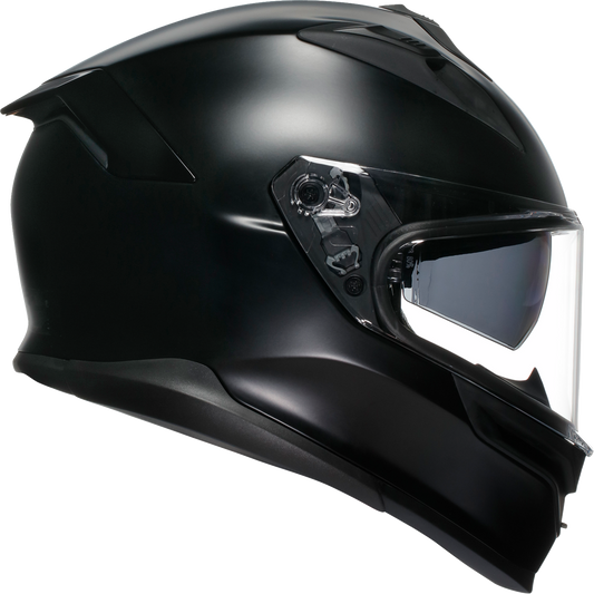 AGV K7 Mono helmet in matte black, small size, aerodynamic motorcycle helmet with sleek design and venting features.