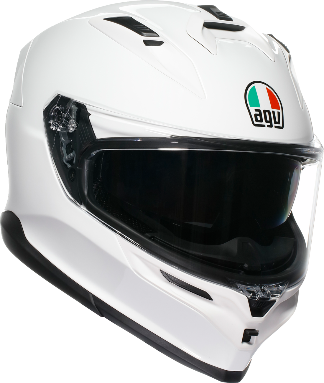 AGV K7 Mono helmet in white with visor and advanced ventilation system, shown in extra-large size.