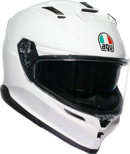 AGV K7 Mono helmet in white with visor and advanced ventilation system, shown in extra-large size.