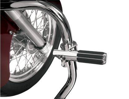 Bill's Exhausts SHOW CHROME Highway Clamp with Rail Peg, engine component for motorcycle or vehicle mounting.