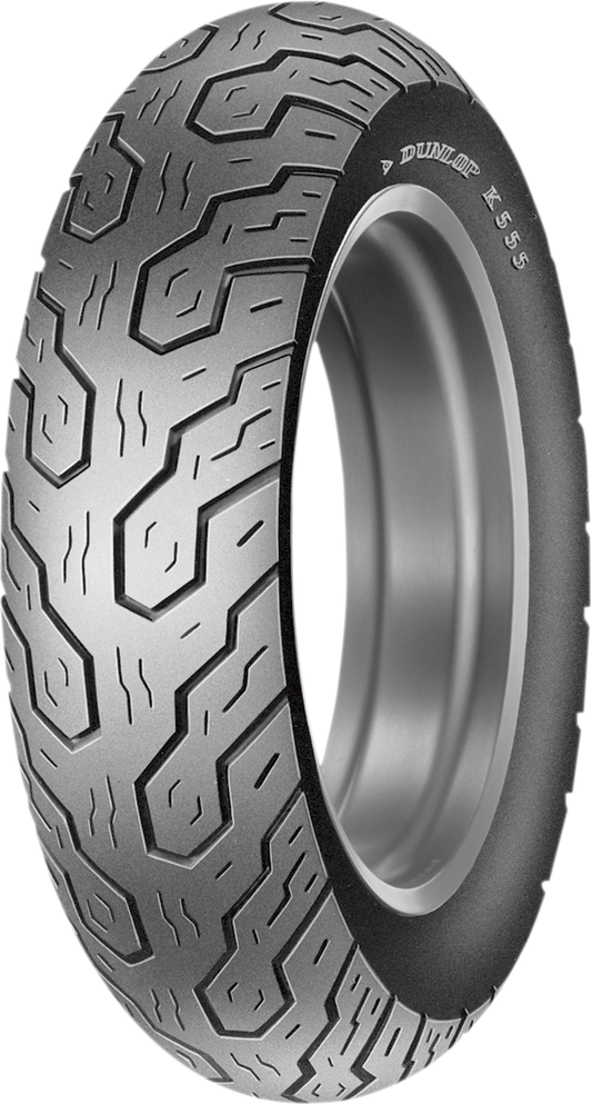 Dunlop K555 rear motorcycle tire 150/80-15 with tread pattern, designed for optimal handling and performance.