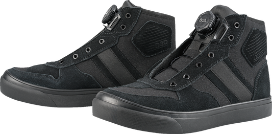 ICON Dog Days Boots Stealth US 10.5 - Genuine Leather Motorcycle Footwear with D30® Inserts and BOA® Lacing System