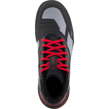 Alpinestars Speedflight shoes in black, red, and white, US size 14, showing the sporty design and branding details.