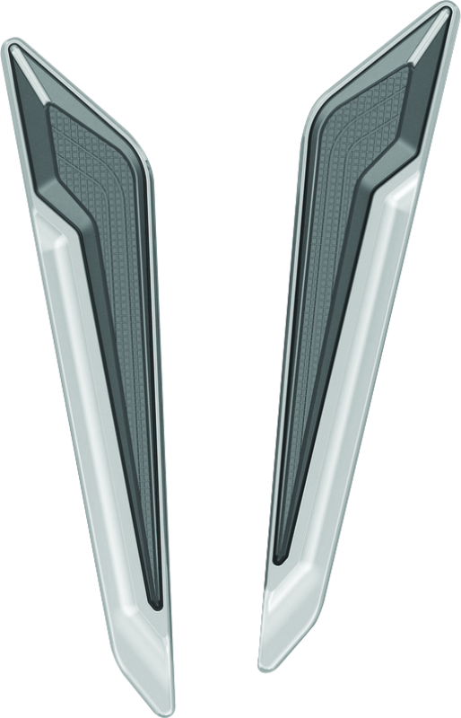 Kuryakyn Omni LED fork inserts in chrome for Honda Gold Wing 2018-2020, showing sleek, reflective chrome finish in close-up.