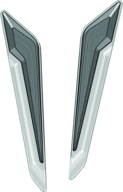 Kuryakyn Omni LED fork inserts in chrome for Honda Gold Wing 2018-2020, showing sleek, reflective chrome finish in close-up.