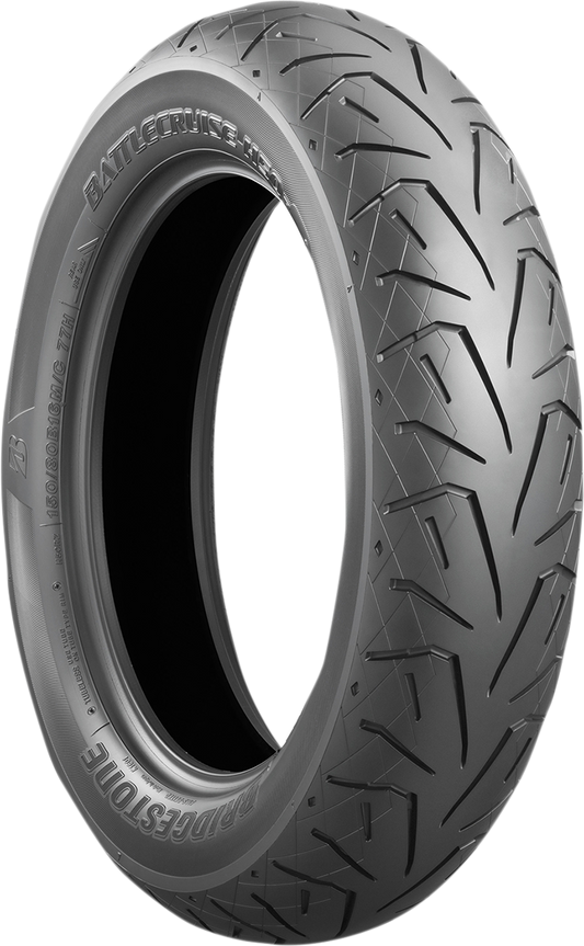 BRIDGESTONE Battlecruise H50 rear motorcycle tire 160/70B17 for American V-Twins, showing tread pattern and sidewall details.