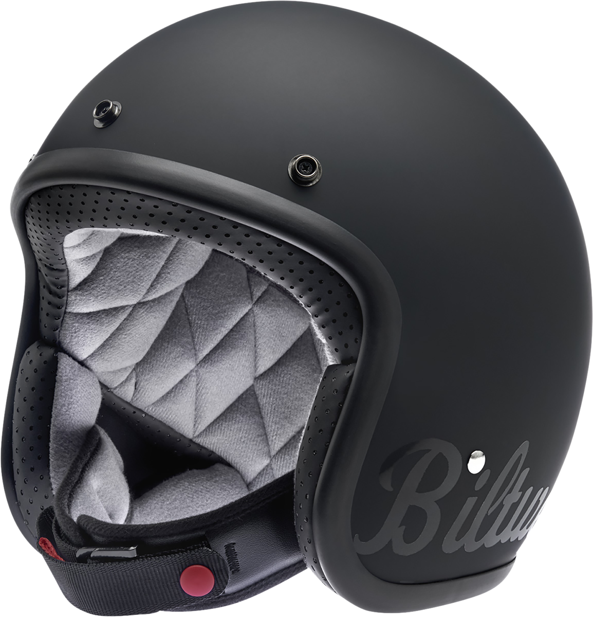 Biltwell Bonanza helmet in flat black with small size, featuring a sleek motorcycle helmet design and durable construction.