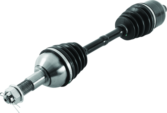 QuadBoss replacement axle for Can-Am Outlander 1000 6x6, showing the durable metal shaft with mounting components.