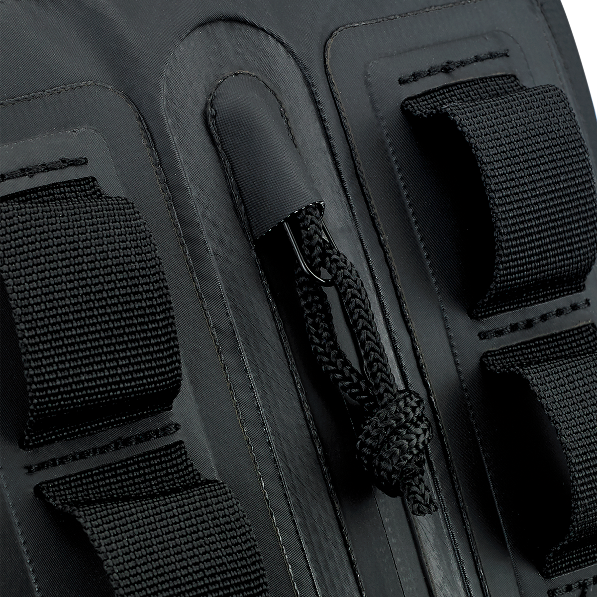 Bill's Exhausts Biltwell handlebar bag 3008-01 mounted on motorcycle handlebar with zipper closure and durable black fabric.