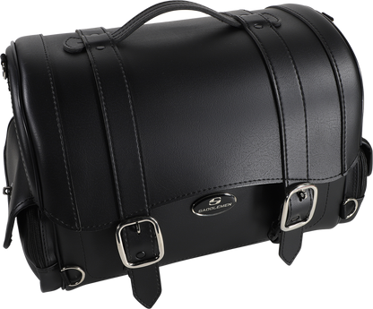 Saddlemen Drifter Express Tail Bag on motorcycle seat, Saddlehyde luggage for secure storage, compatible with various bikes.