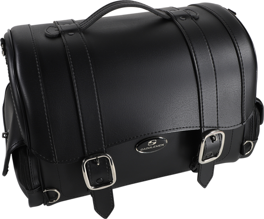 Saddlemen Drifter Express Tail Bag on motorcycle seat, Saddlehyde luggage for secure storage, compatible with various bikes.