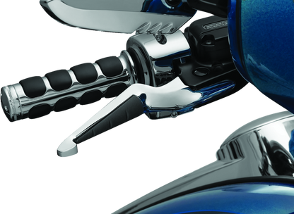 Kuryakyn ISO Levers for Harley Davidson Touring 2017-2020 in chrome, showcasing sleek motorcycle handlebar controls
