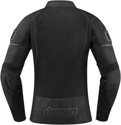 ICON Women's Contra2™ Stealth Jacket in 3XL, black jacket with detailed stitching and logo, designed for motorcycle riding.