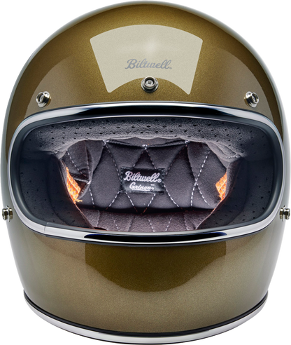 BILTWELL Gringo helmet in ugly gold finish, medium size, with a sleek design and matte surface, designed for motorcycle safety.