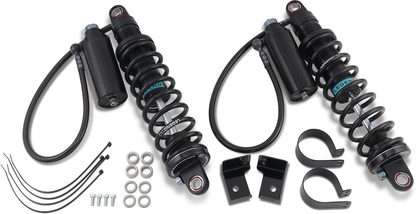 Legend Suspension Revo ARC remote reservoir shocks, 14-inch black suspension shocks with adjustable ARC remote, part 1310-1884.