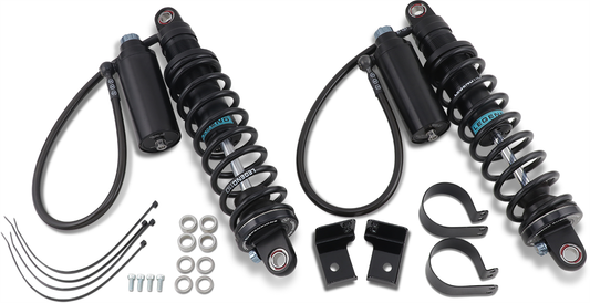Legend Suspension Revo ARC remote reservoir shocks, 14-inch black suspension shocks with adjustable ARC remote, part 1310-1884.
