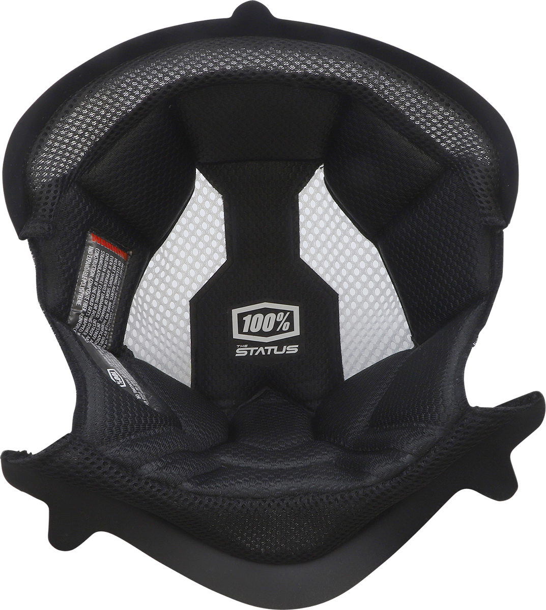 Bill's Exhausts 100% Status XL helmet liner part, close-up view showing foam padding and fitting details.