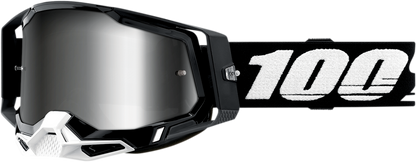 100% Racecraft 2 Goggles - Black - Silver Mirror 50010-00001 - Howling Moto