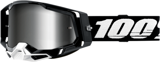 100% Racecraft 2 Goggles - Black - Silver Mirror 50010-00001 - Howling Moto