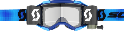 Scott Fury WFS Goggle in blue and black with clear lens, designed for motocross and off-road riding.