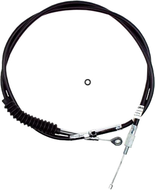 Motion Pro black vinyl clutch LW cable, durable motorcycle clutch cable part #06-0379, with visible black vinyl coating and metal fittings.