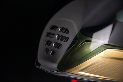 Bill's Exhausts ICON Airflite™ helmet in jewel gold with MIPS®, medium size, featuring a sleek aerodynamic design and secure fit.
