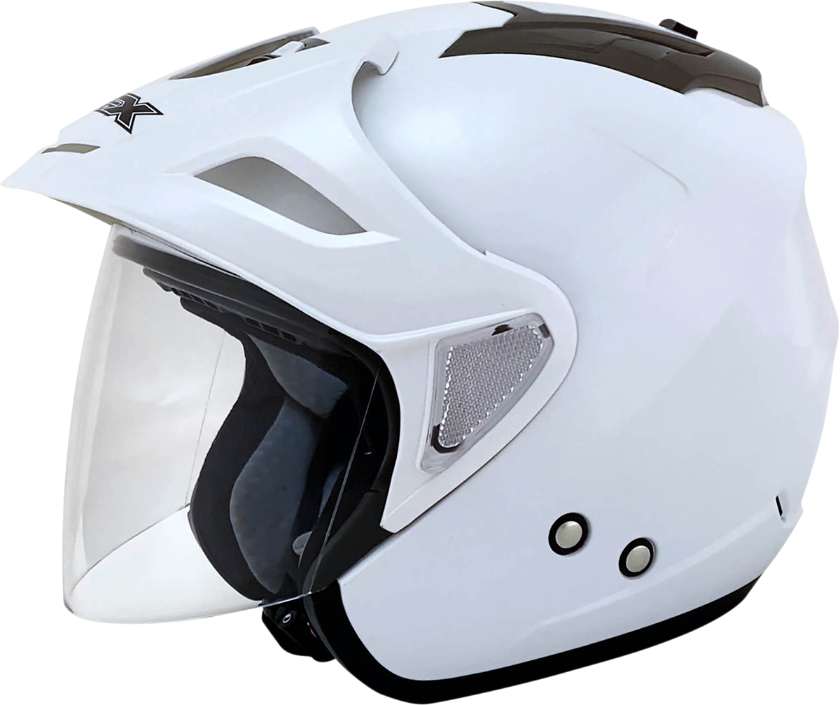 Bill's Exhausts AFX FX-50 Helmet in pearl white, 2XL size, showing sleek motorcycle helmet design and glossy finish.