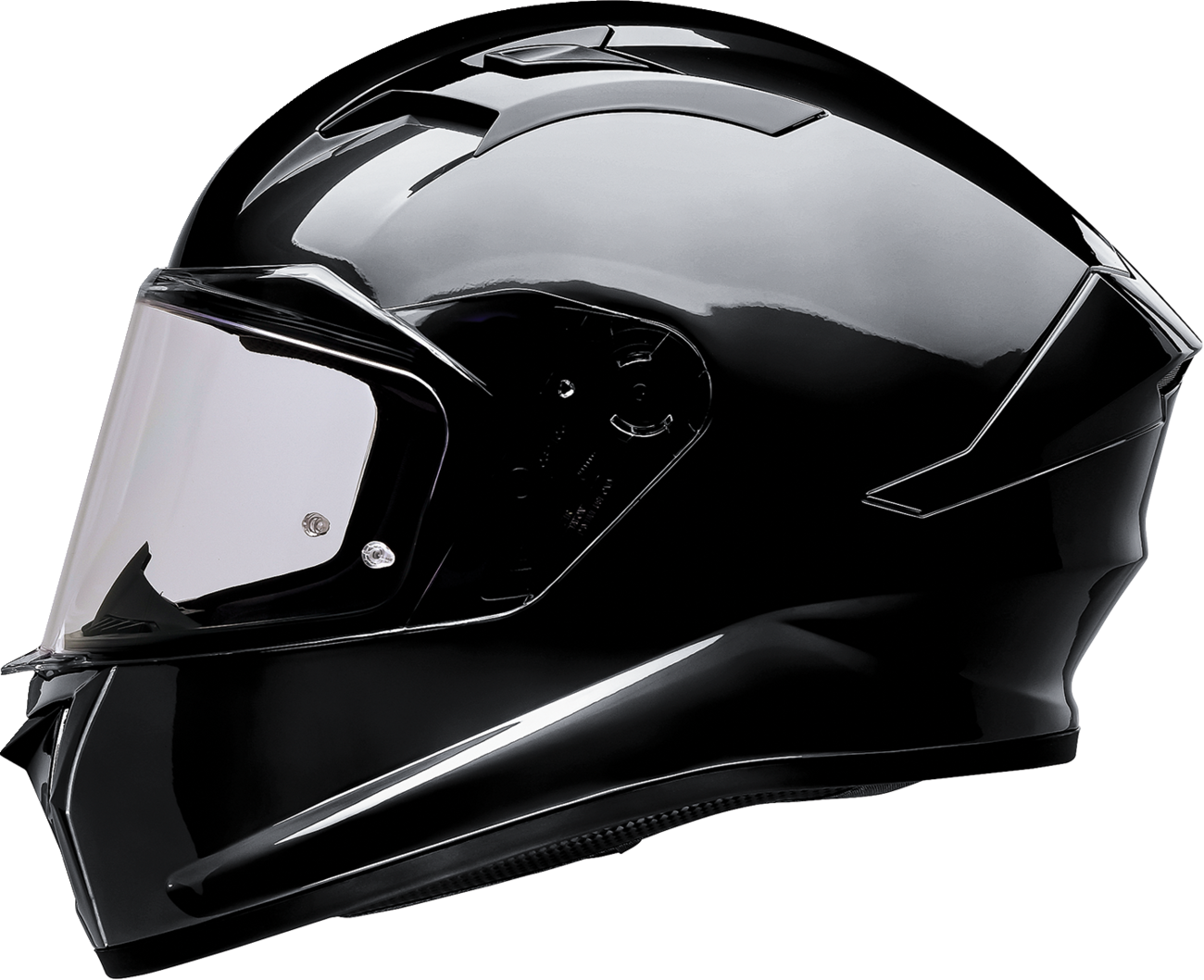 Black Z1R Talon solid full face motorcycle helmet in large size, featuring a sleek design and secure chin strap.