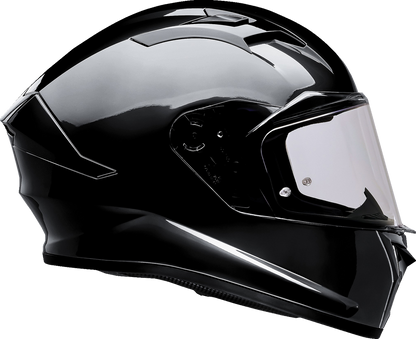 Black Z1R Talon solid full face motorcycle helmet, large size with sleek aerodynamic design.
