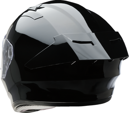 Black Z1R Talon Solid Full Face Motorcycle Helmet, large size with aerodynamic design and secure chin strap.