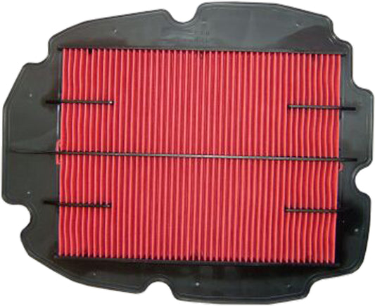 HIFLOFILTRO HFA1801 air filter for high performance engines, showing a clean, rectangular engine air filter with pleated filtration material.