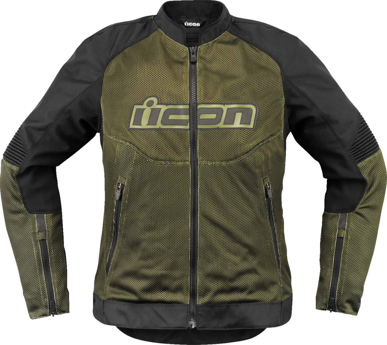 ICON Women's Overlord3 Mesh Jacket in green, size XS, featuring breathable mesh fabric and stylish design.