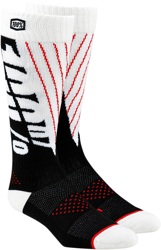100% Torque Comfort Moto Socks - Black/White - Large/XL 24007-011-18 - Howling Moto
