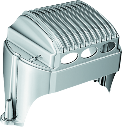 Kuryakyn Regulator Cover in chrome for Harley Davidson touring models 1997-2011, part #1547, shiny protective motorcycle accessory.