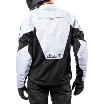 Bill's Exhausts ICON Mesh AF™ Jacket in black and white, small size, featuring breathable mesh design and stylish jacket details.