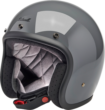 BILTWELL Bonanza helmet in gloss storm gray, small size, featuring a sleek motorcycle helmet design with a matte finish.