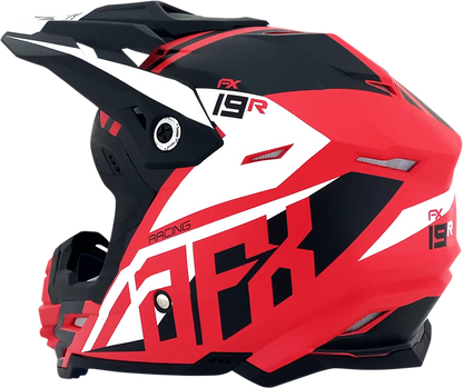 Matte red AFX FX-19R racing helmet in medium size, featuring aerodynamic design and safety features.
