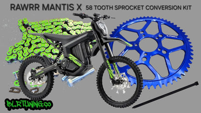 RAWRR MANTIS X 58 TOOTH REAR SPROCKET MAX TORQUE CONVERSION KIT - Howling Moto