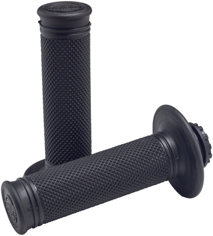 ProTaper Pro Series Clamp On Full Diamond black and black motorcycle handlebar grip with textured grip surface.