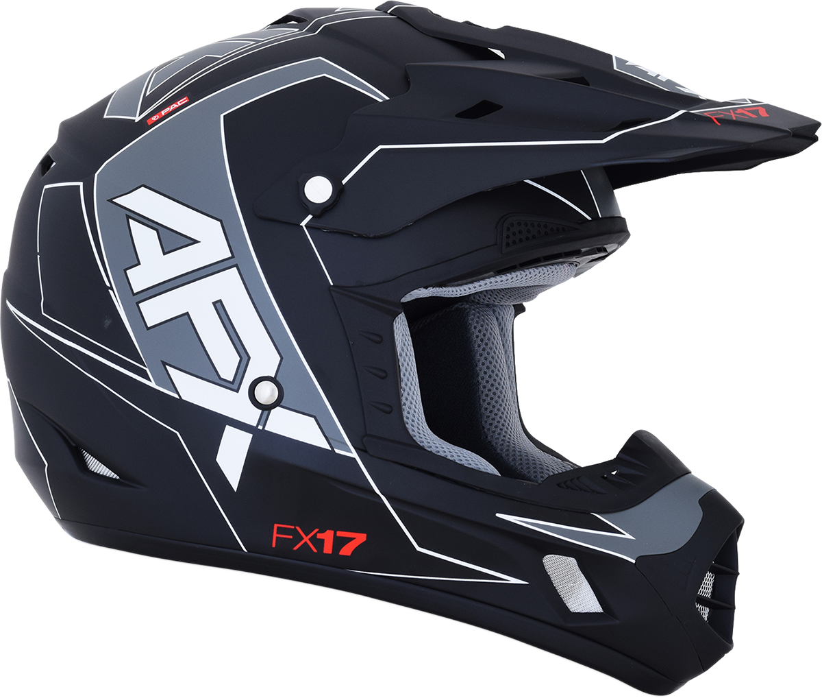 Bill's Exhausts AFX FX-17 helmet in matte black and white, large size, featuring a sleek racing helmet design